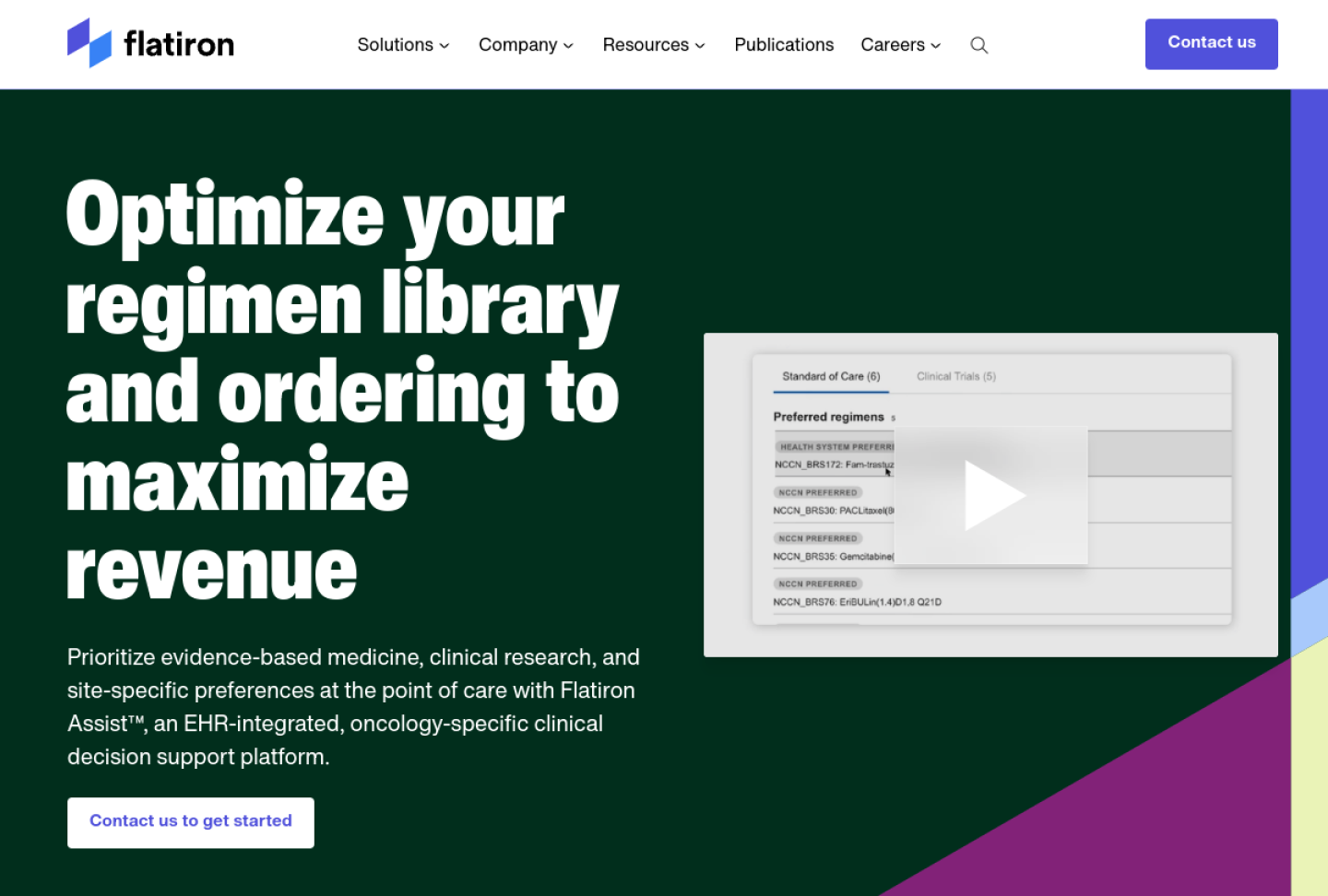 Screenshot of the official Flatiron Assist product page