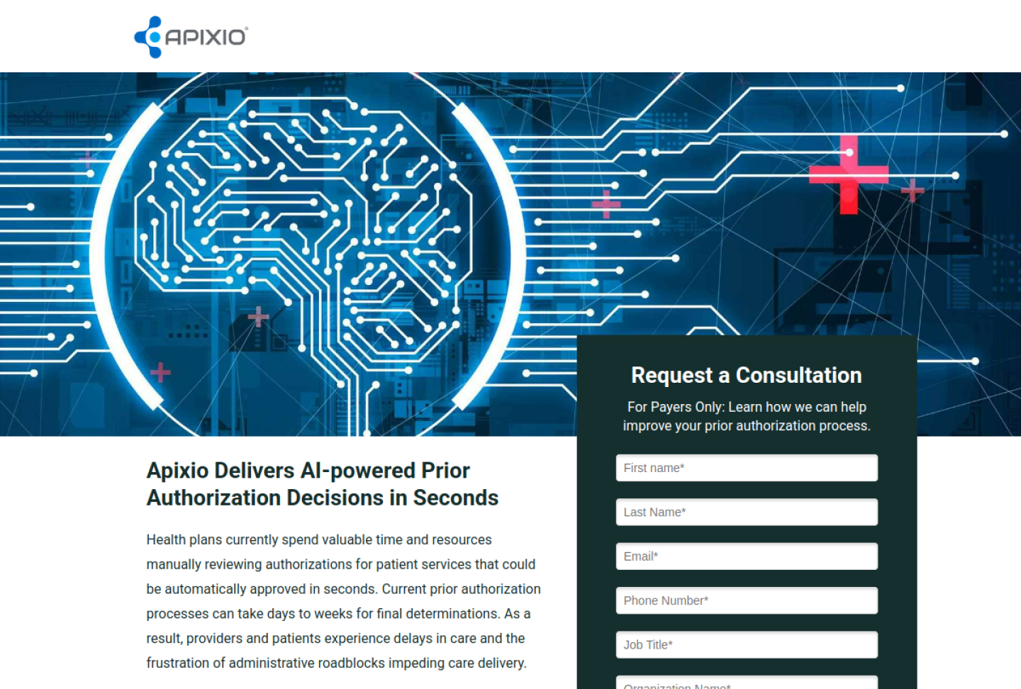 Screenshot of the official Apicare AuthAdvisor product page
