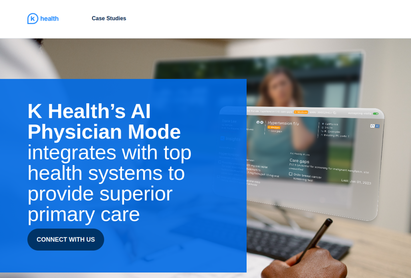 Screenshot of the official K Health product page
