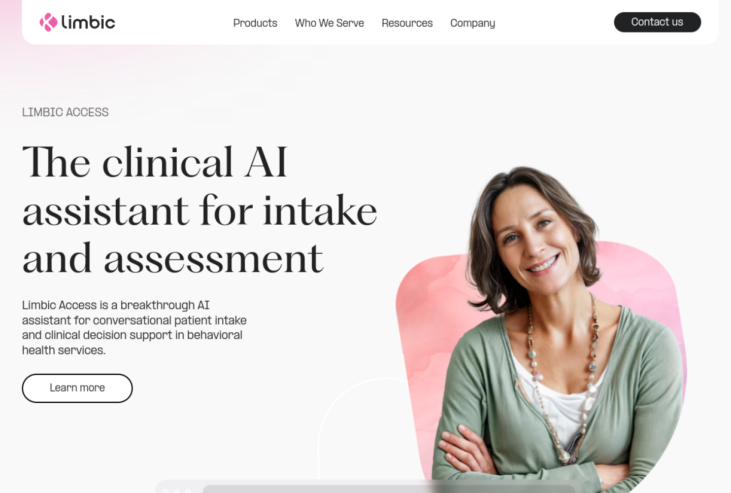 Screenshot of the official Limbic Access product page