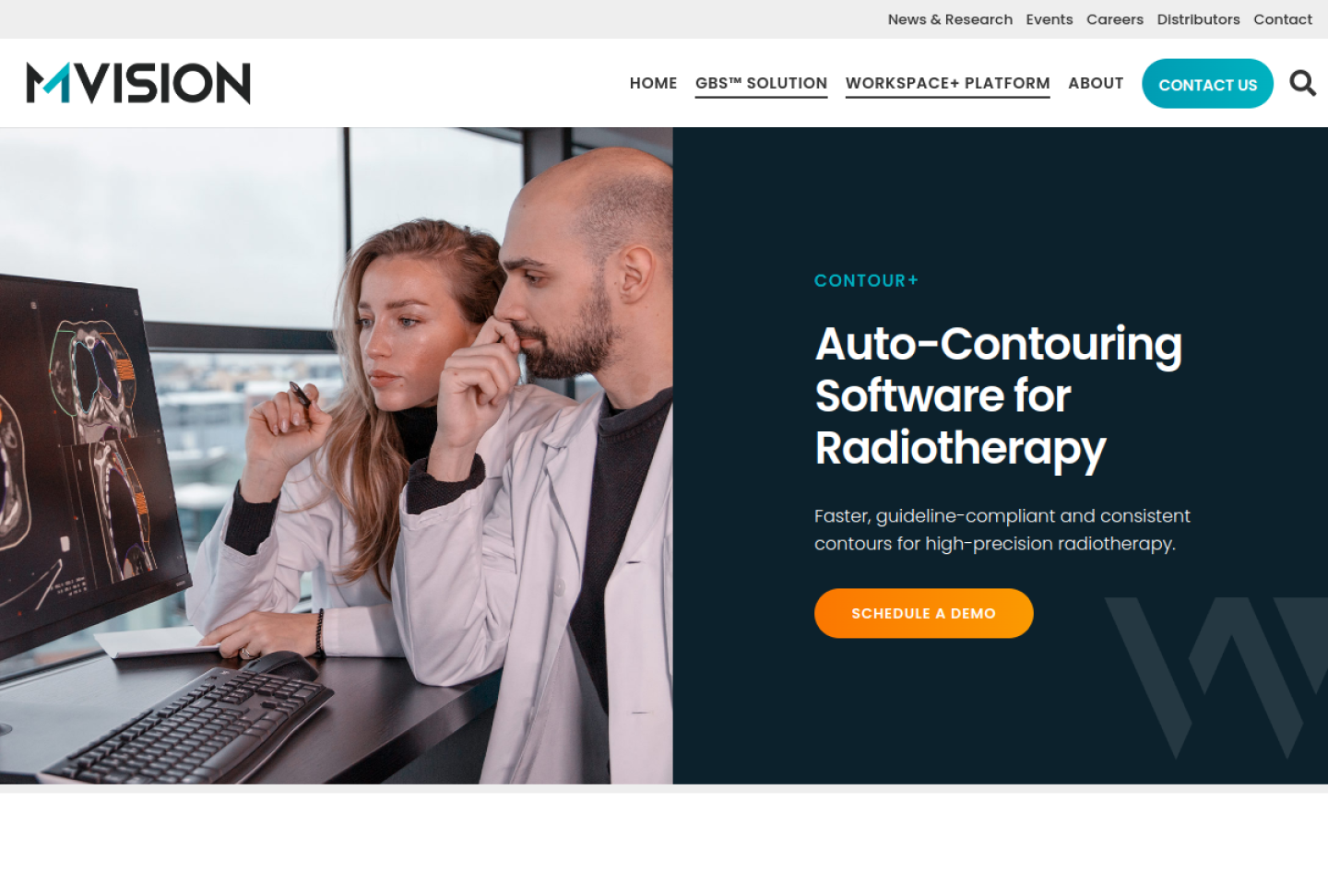 Screenshot of the official MVision Contour+ product page
