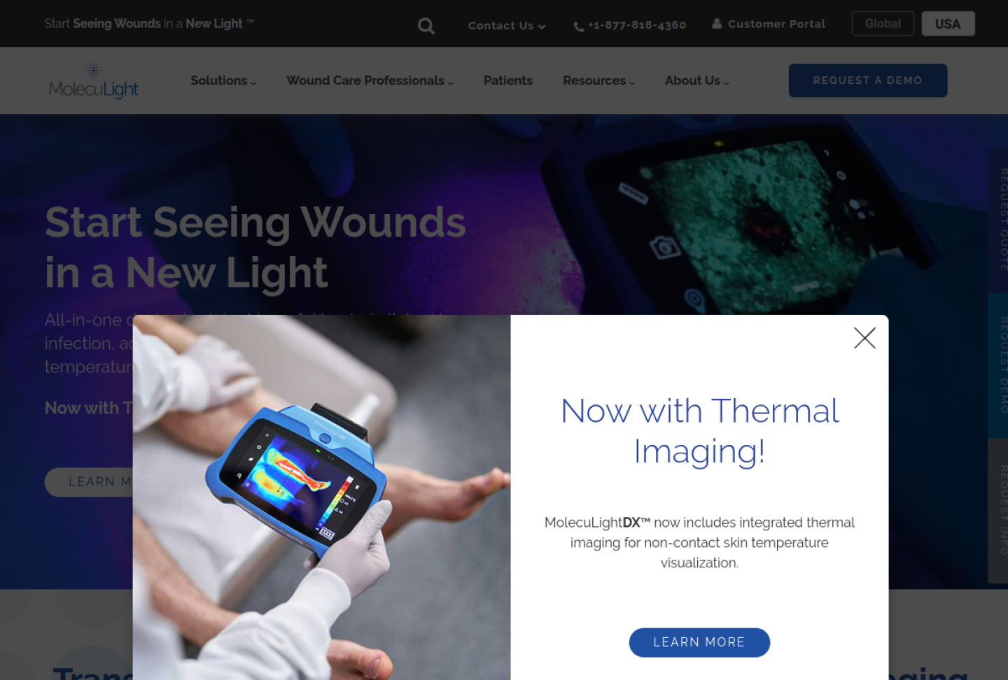 Screenshot of the official MolecuLight product page