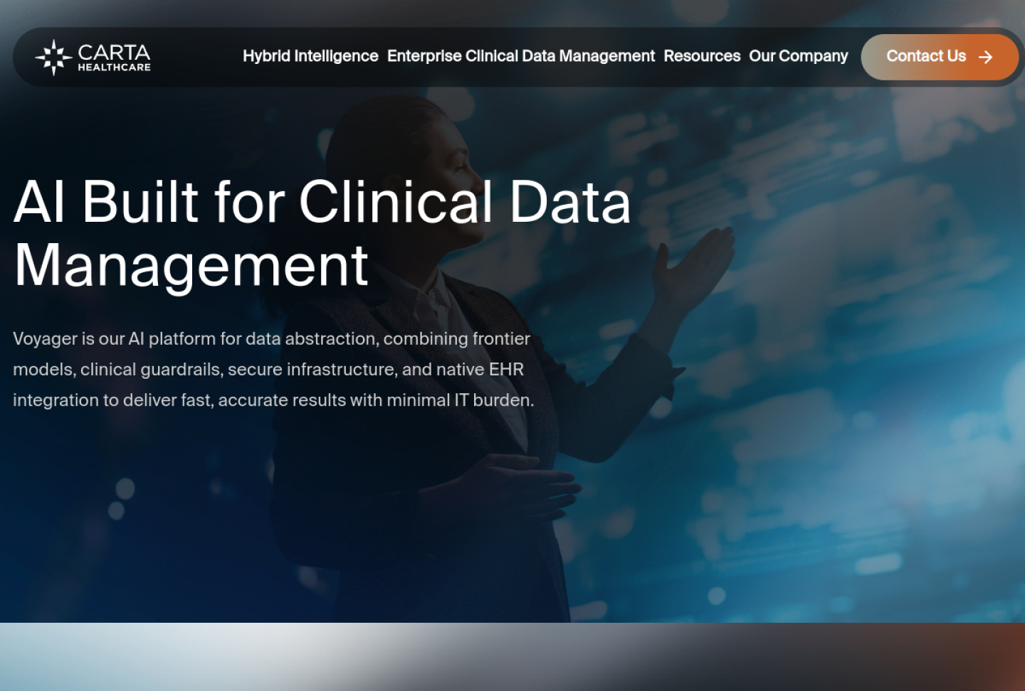 Screenshot of the official Carta Healthcare Voyager product page