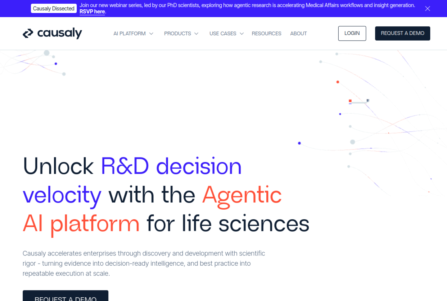 Screenshot of the official Causaly product page