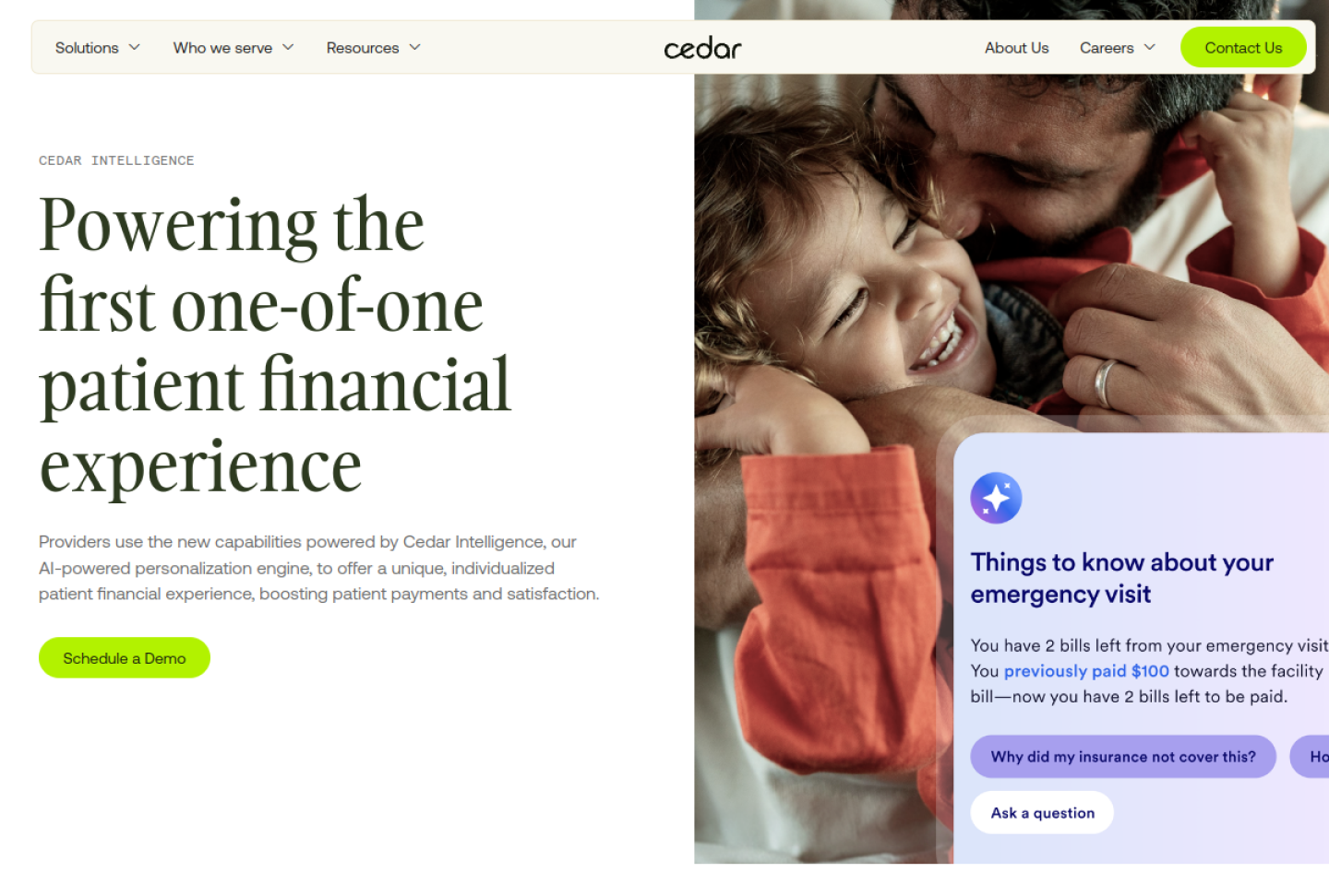 Screenshot of the official Cedar Intelligence product page