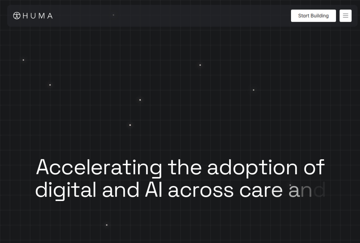 Screenshot of the official Huma Cloud Platform product page