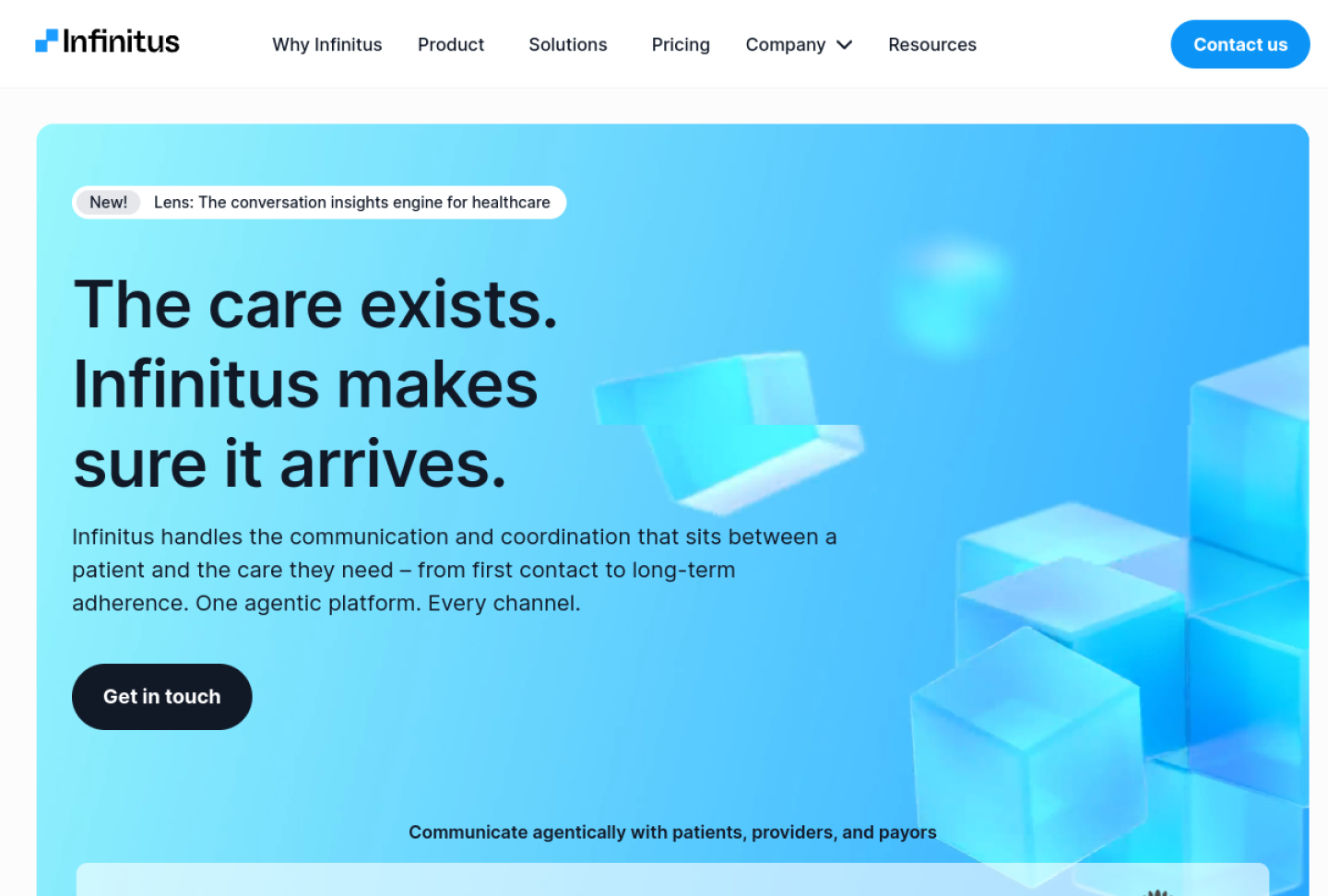 Screenshot of the official Infinitus product page