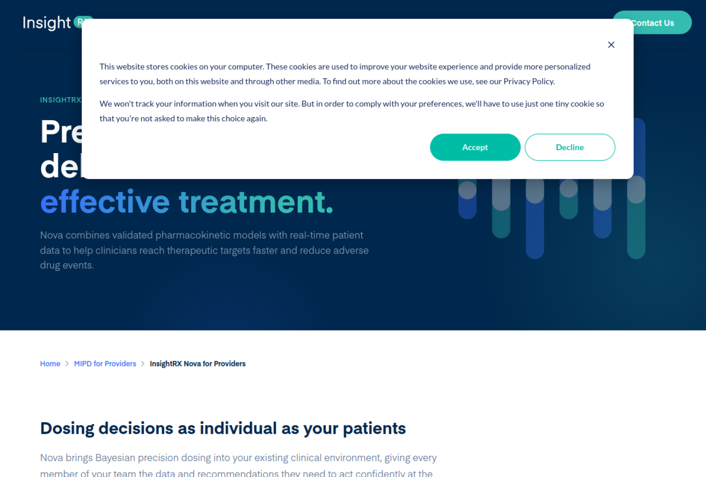 Screenshot of the official InsightRX Nova product page