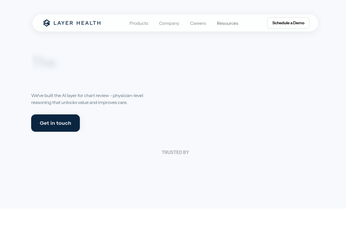 Screenshot of the official Layer Health product page