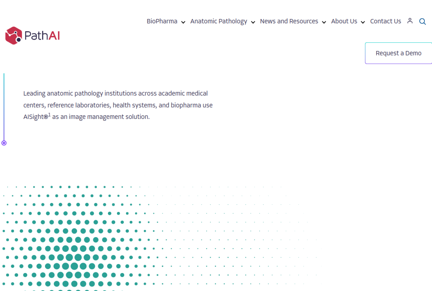 Screenshot of the official PathAI product page