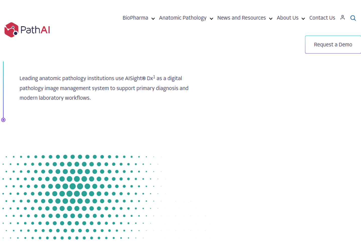 Screenshot of the official PathAI product page