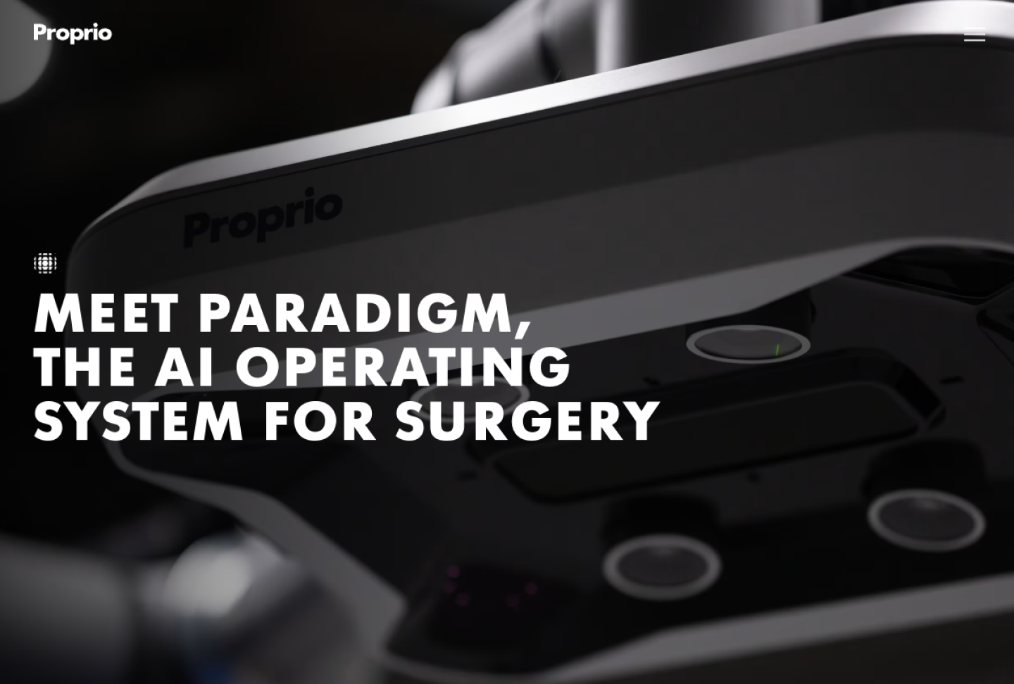 Screenshot of the official Proprio Paradigm product page