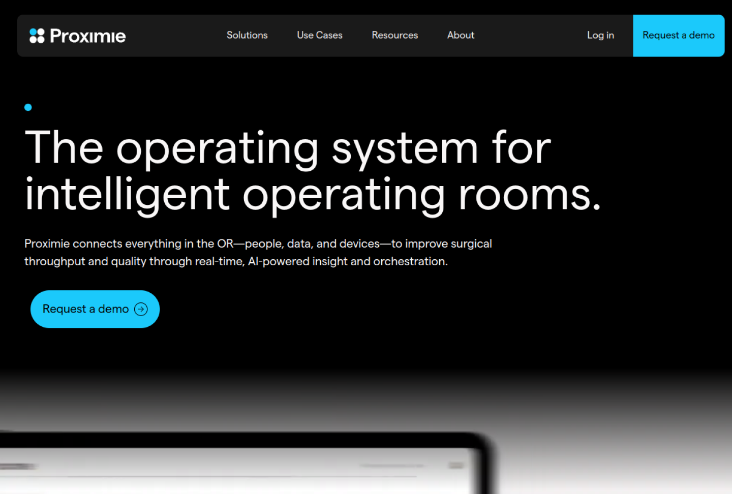 Screenshot of the official Proximie product page
