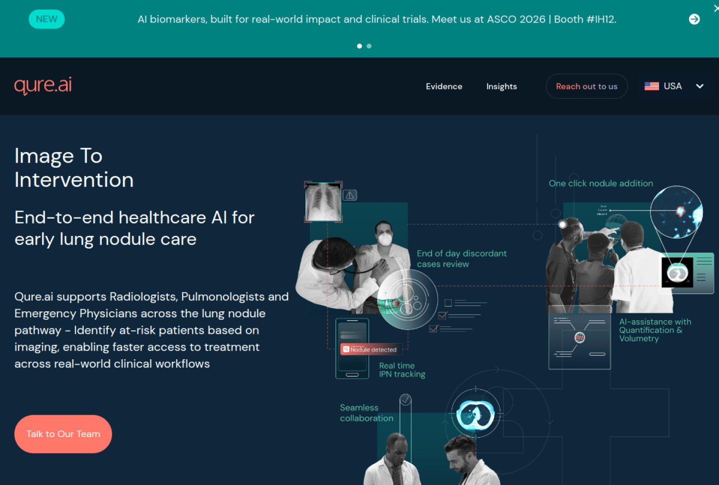 Screenshot of the official Qure.ai product page