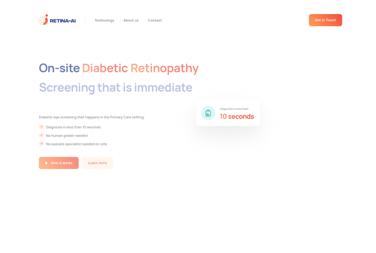 Screenshot of the official RETINA-AI Galaxy product page