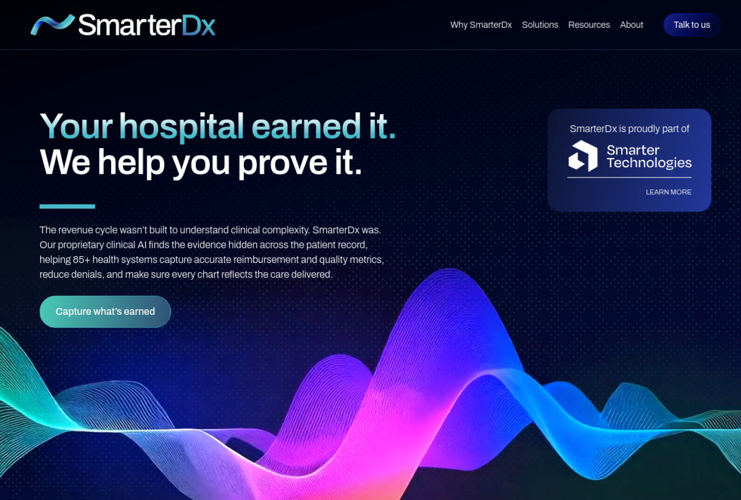 Screenshot of the official SmarterDx product page