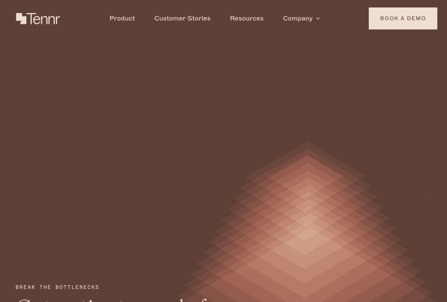 Screenshot of the official Tennr product page
