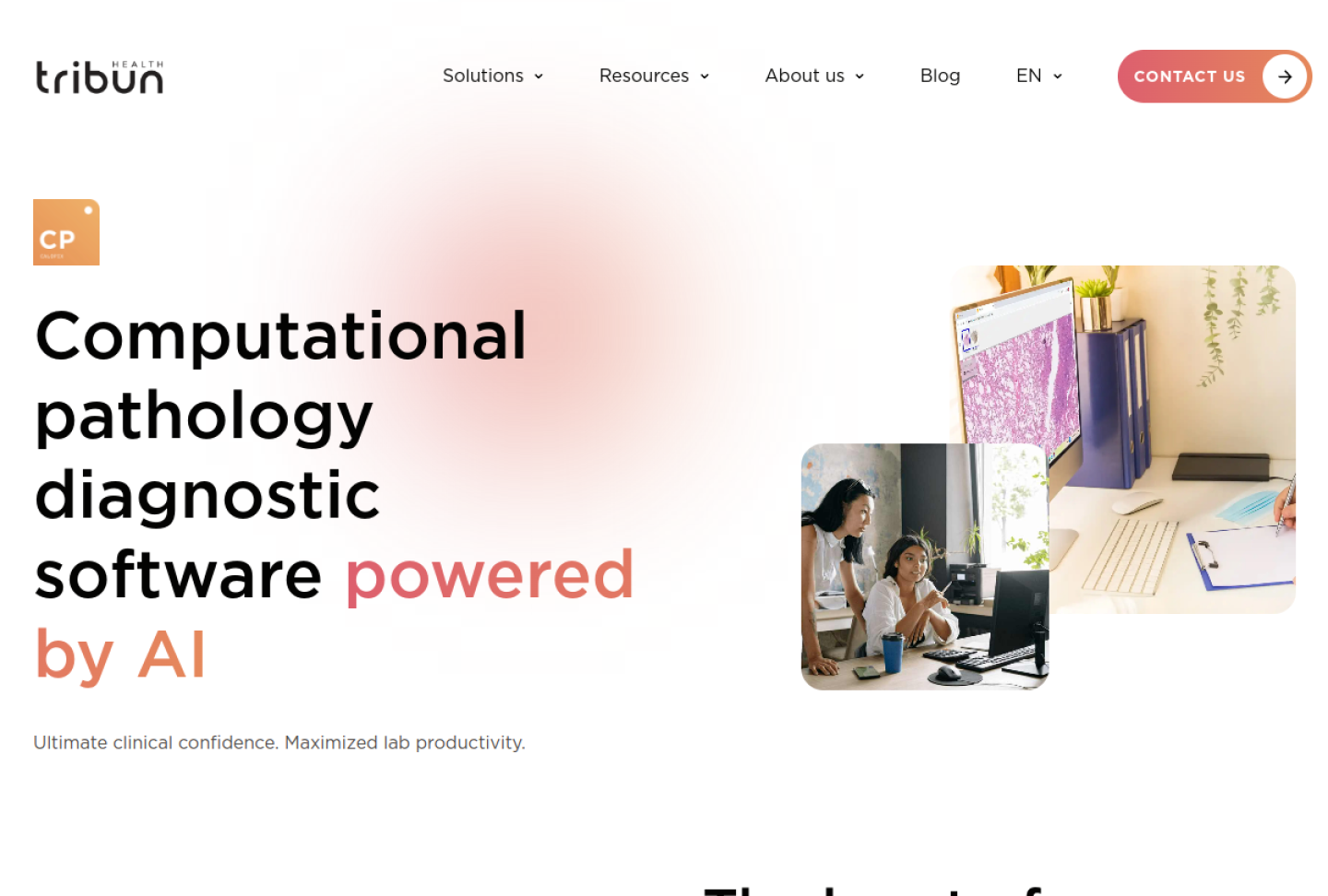 Screenshot of the official Tribun Health product page
