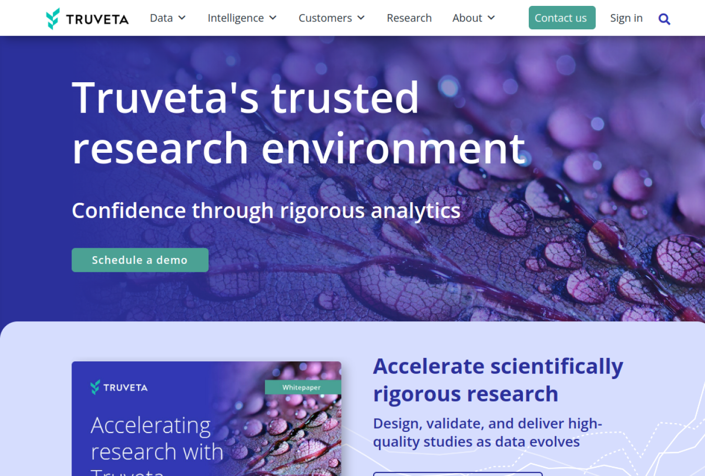 Screenshot of the official Truveta product page