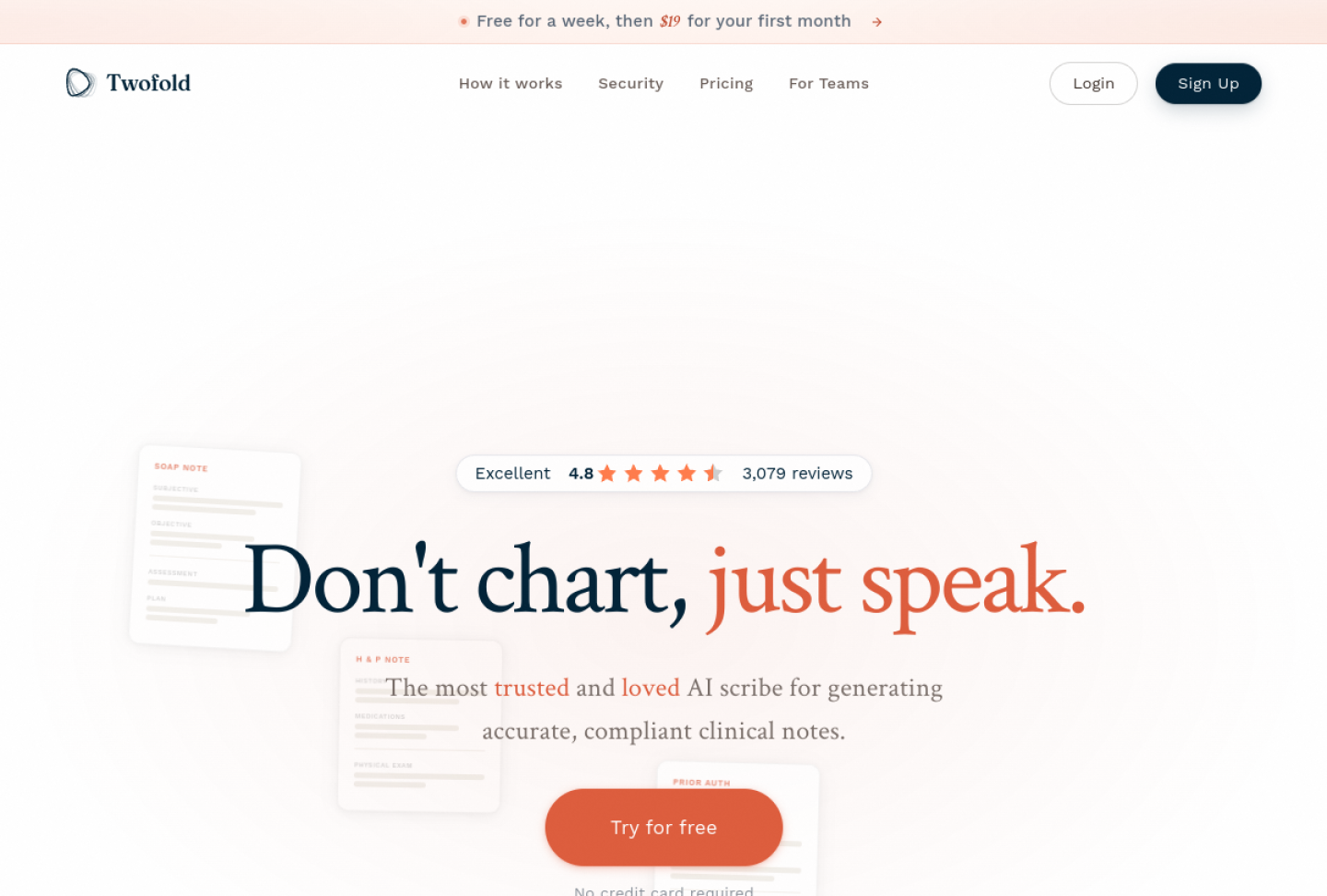 Screenshot of the official Twofold Health product page