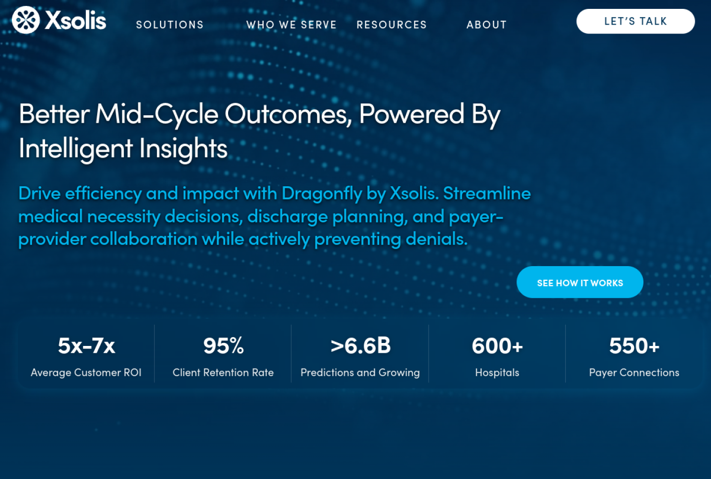 Screenshot of the official Xsolis Dragonfly product page