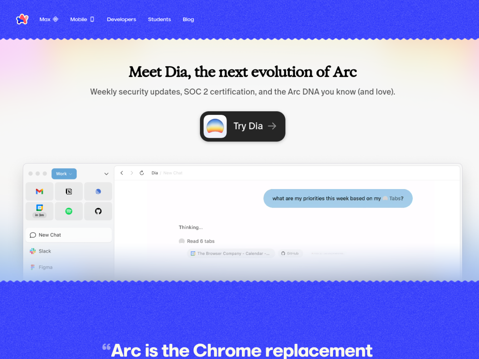Arc screenshot