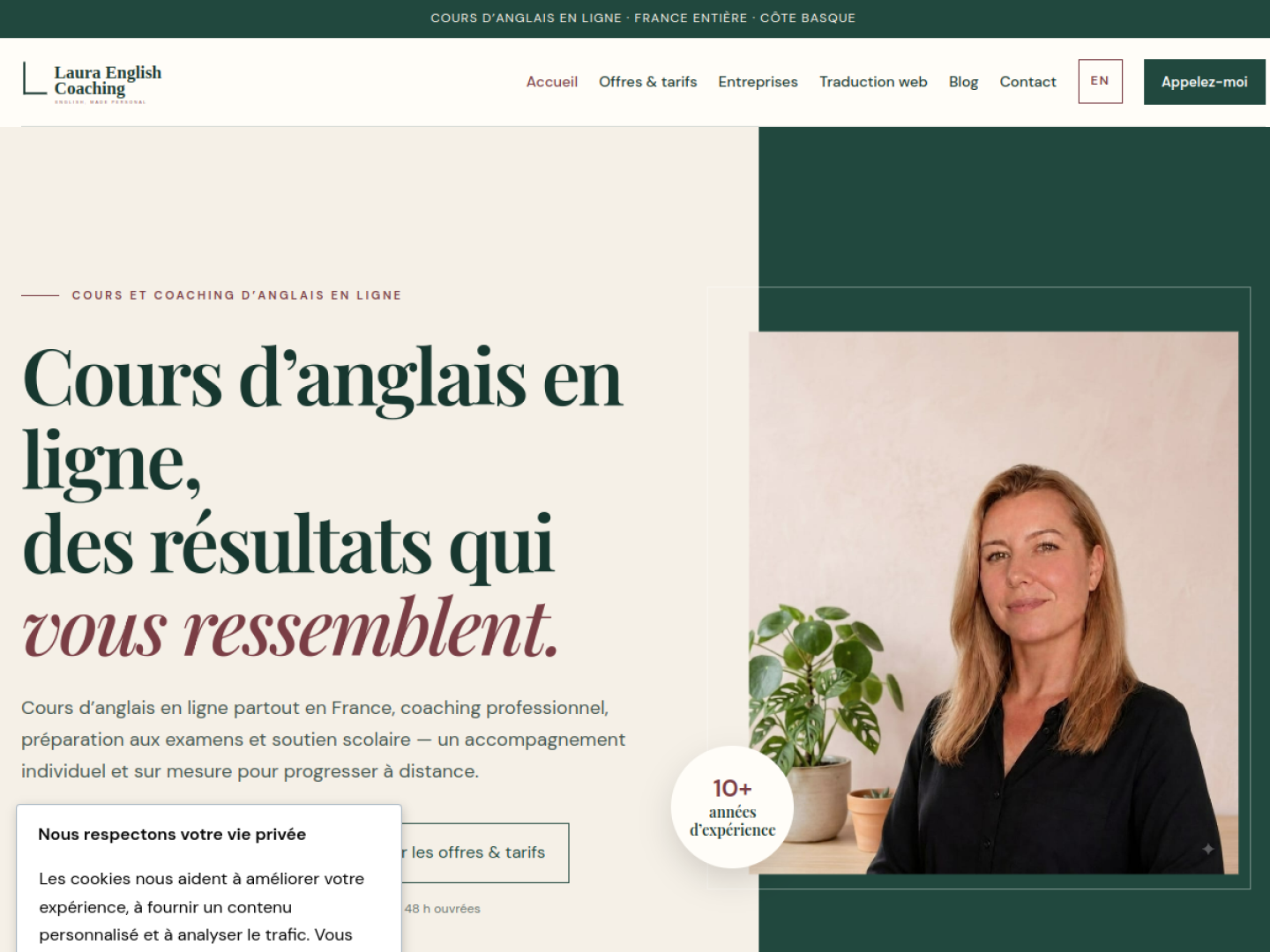 Laura English Coaching sur ordinateur
