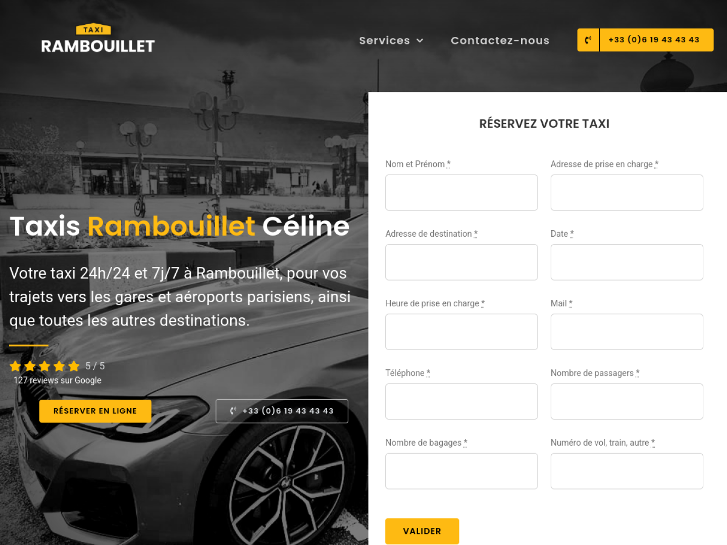 Taxi Rambouillet Céline sur ordinateur