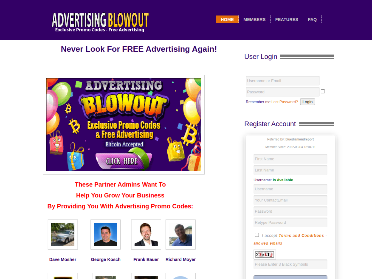 Screenshot of Advertising Blowout (advertisingblowout.com)