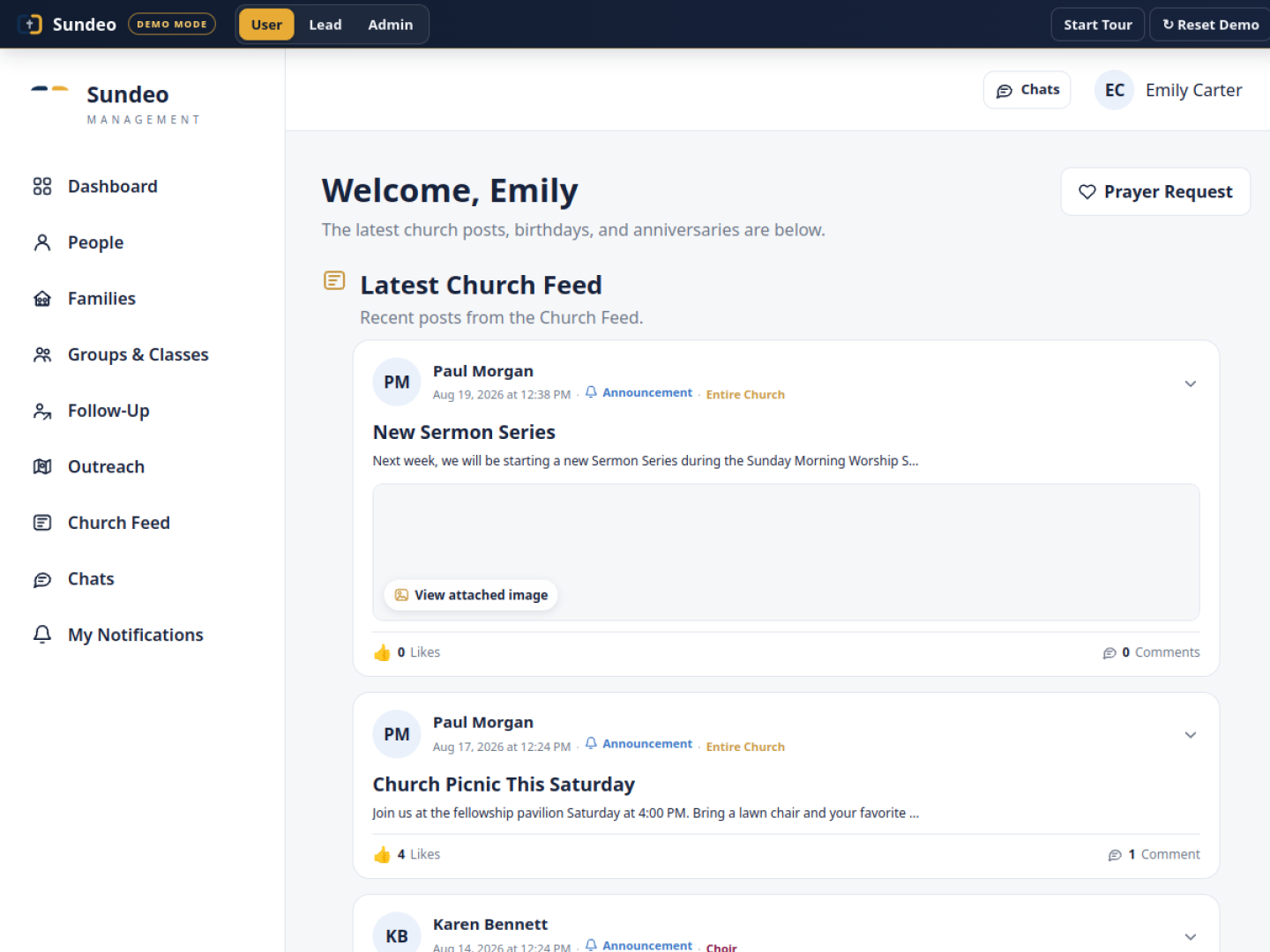 Sundeo mobile dashboard screenshot