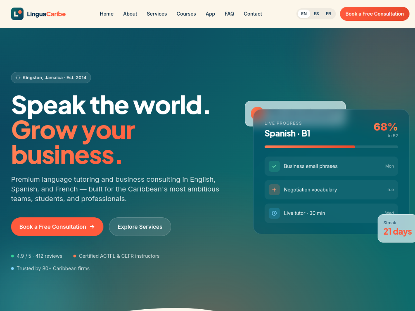 Lingua Caribe — B2B Edtech