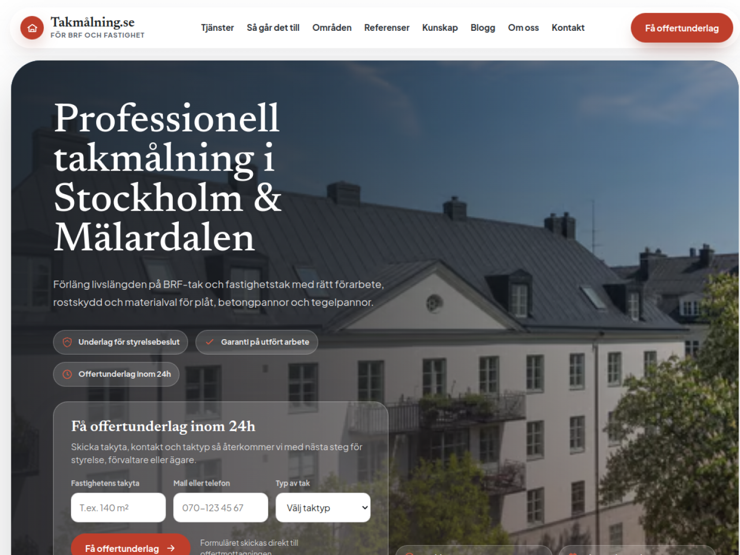 Takmålning.se - Referencia SEO por Zenit Group