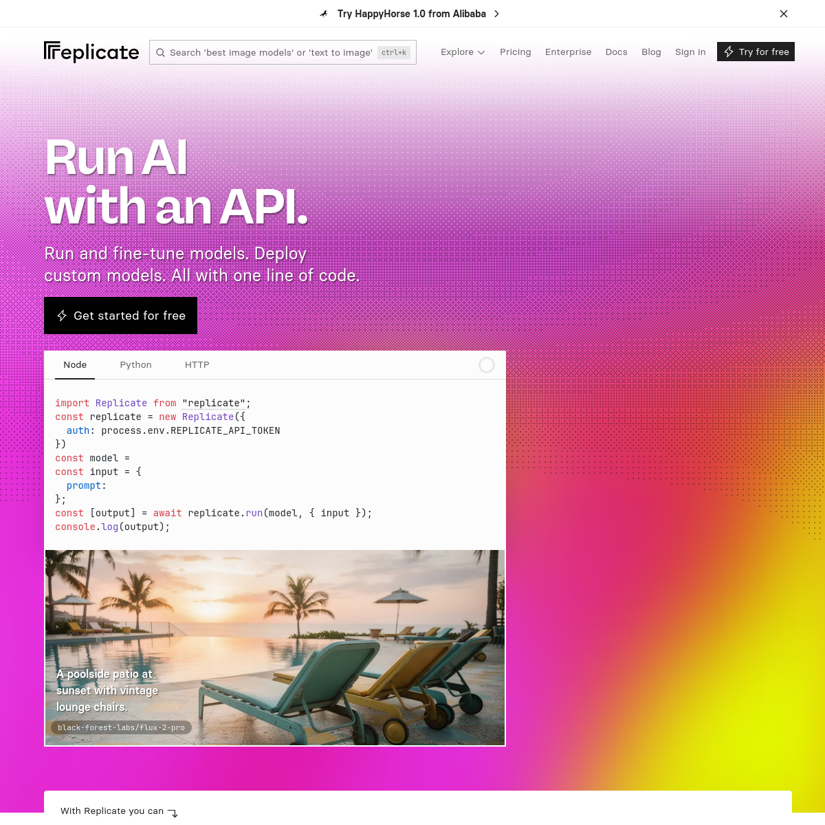 Replicate screenshot