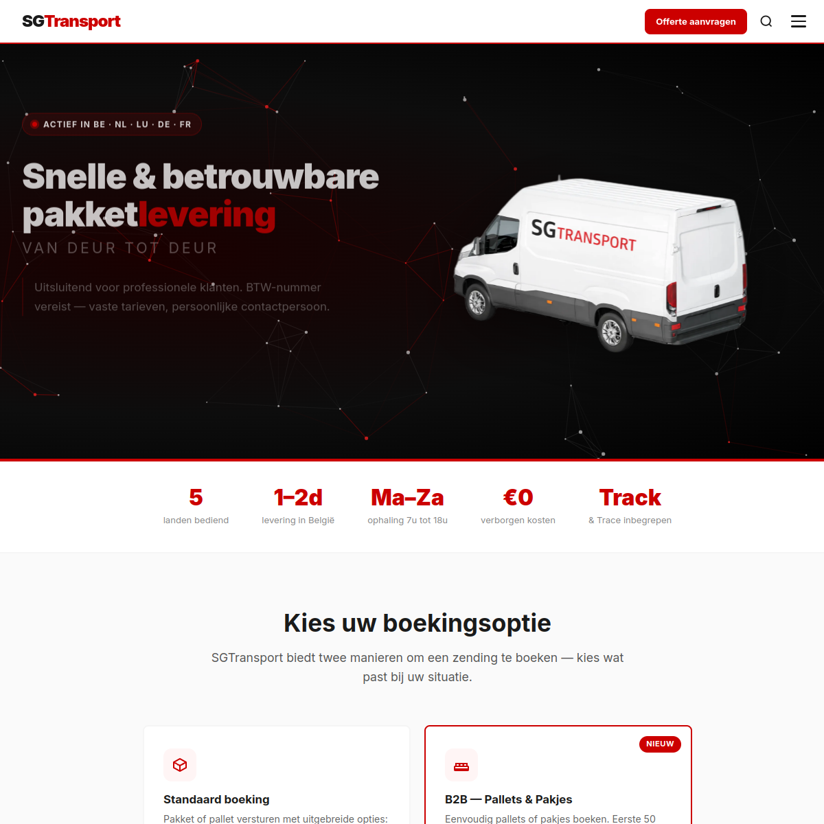 Screenshot van SGTransport