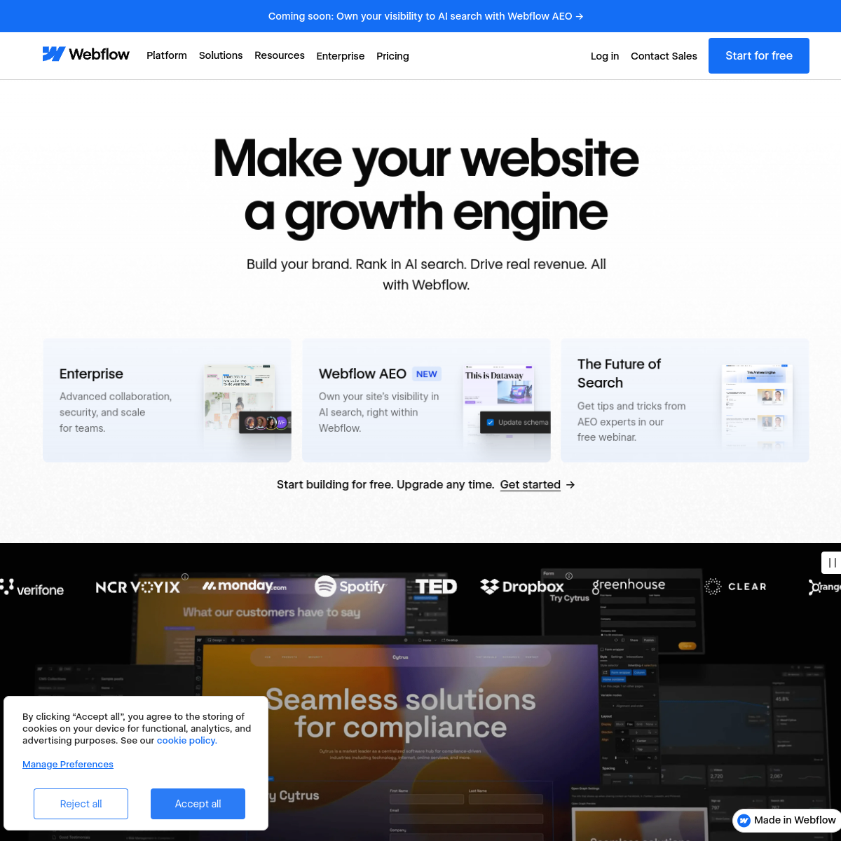 Webflow screenshot