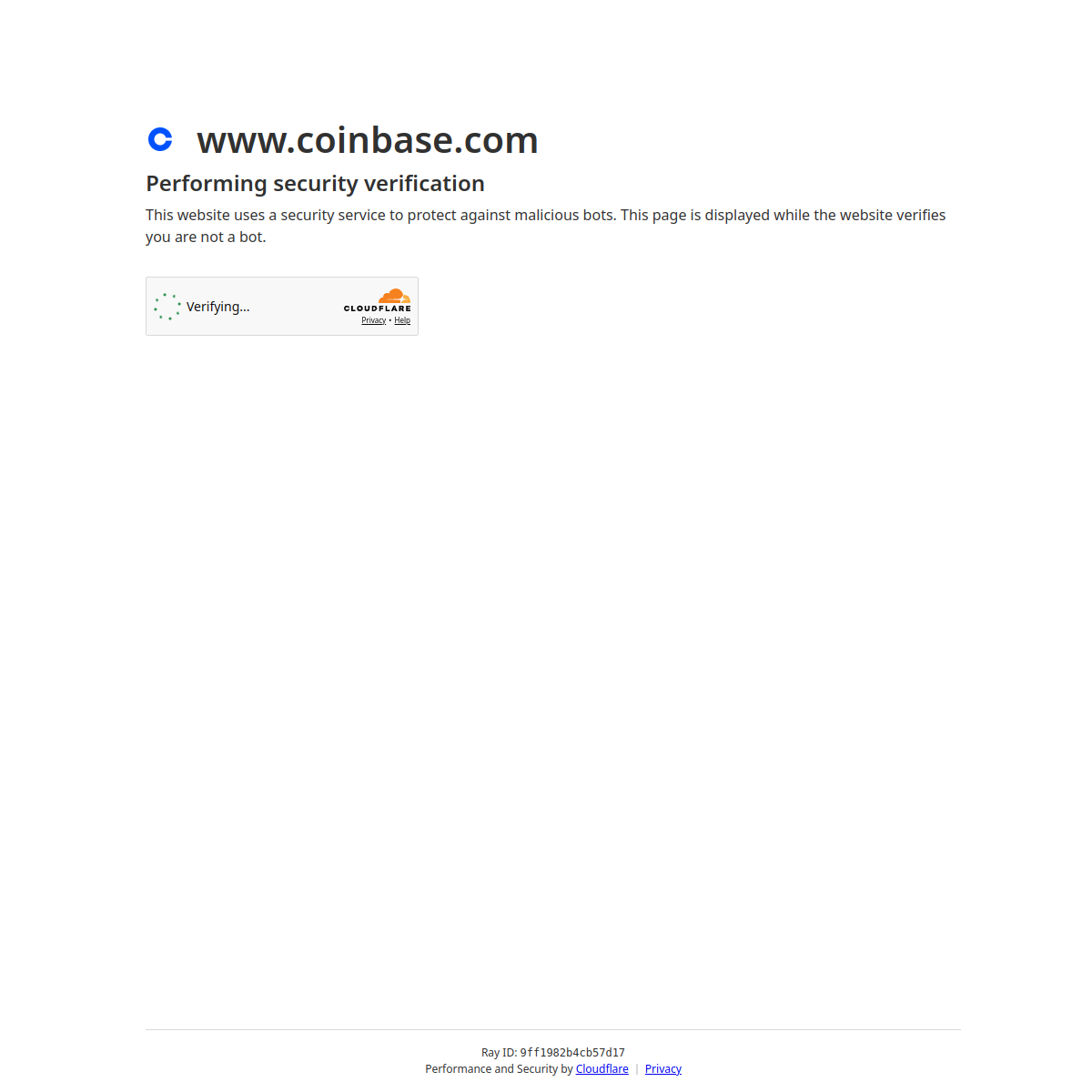 Coinbase のスクリーンショット