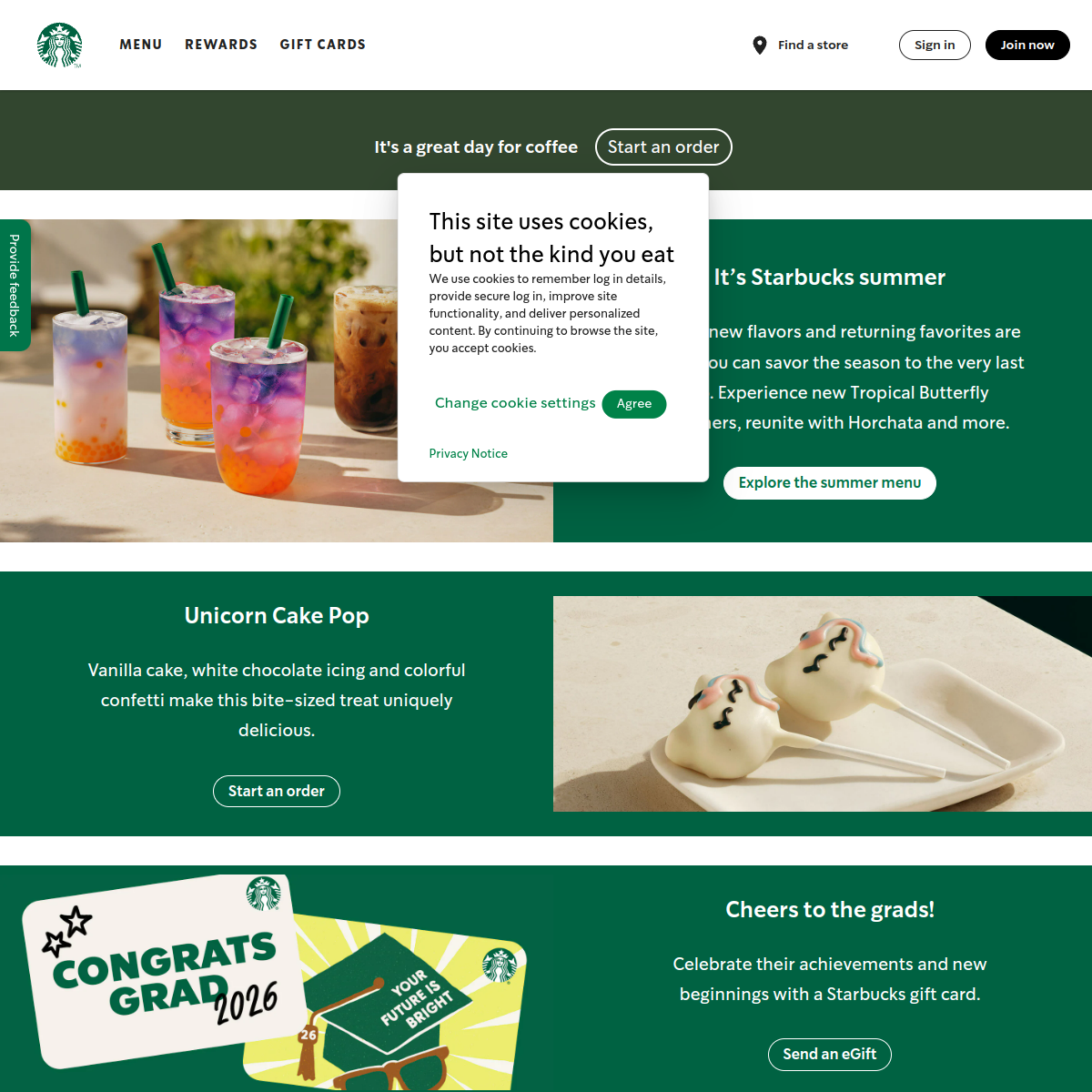 Starbucks のスクリーンショット