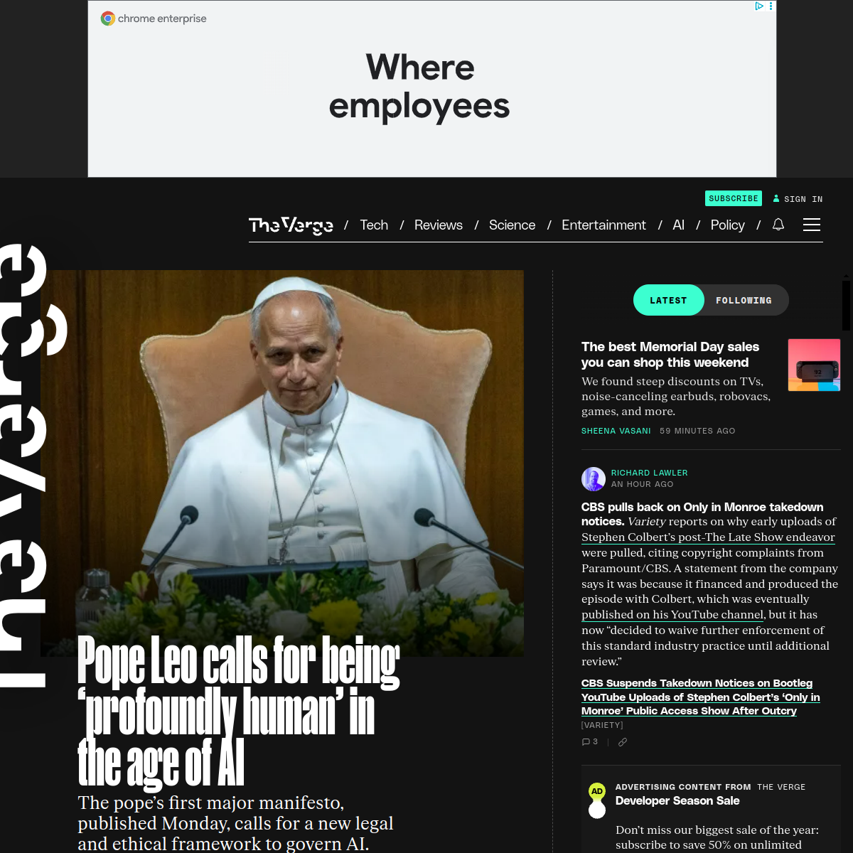 Theverge のスクリーンショット