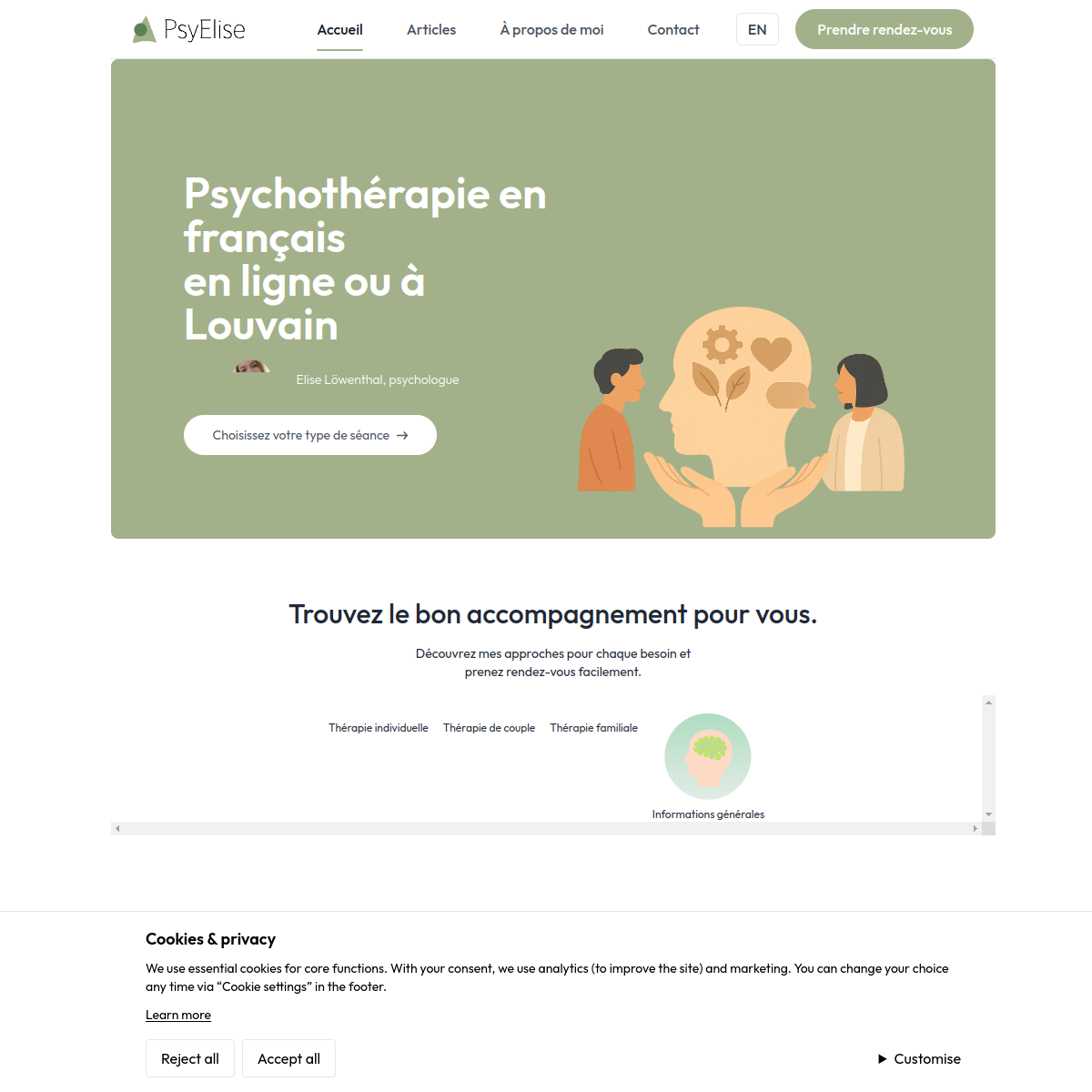 Screenshot of psyelise.com
