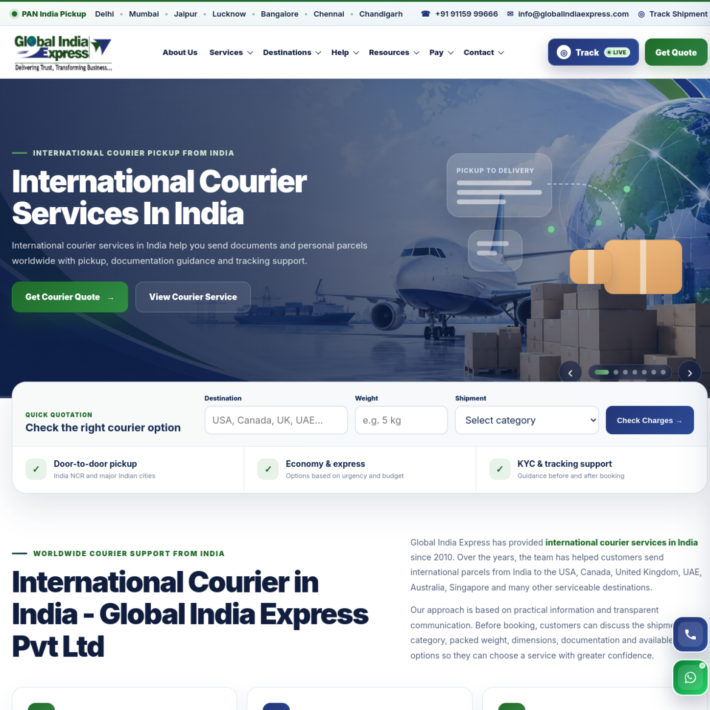 Automatic live preview of Global India Express