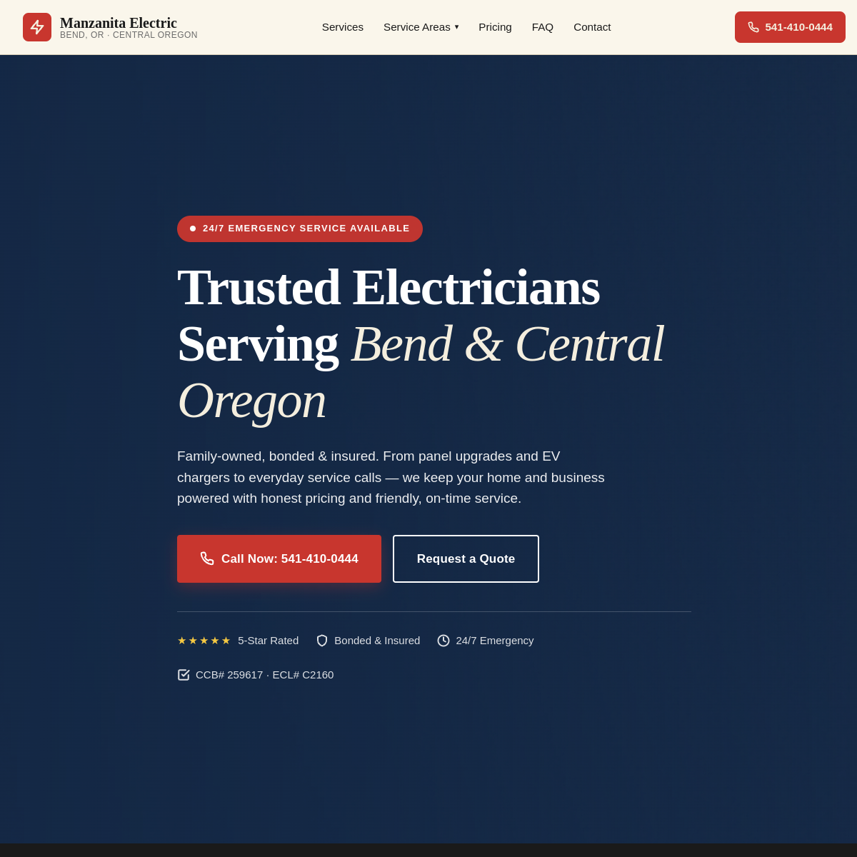 Manzanita Electric website preview
