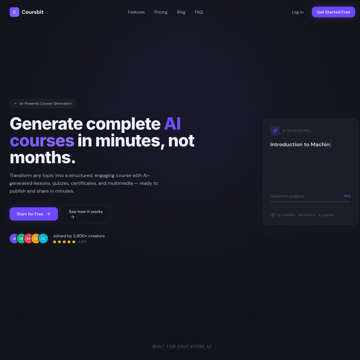 Coursbit — Platformă de Cursuri Online cu AI