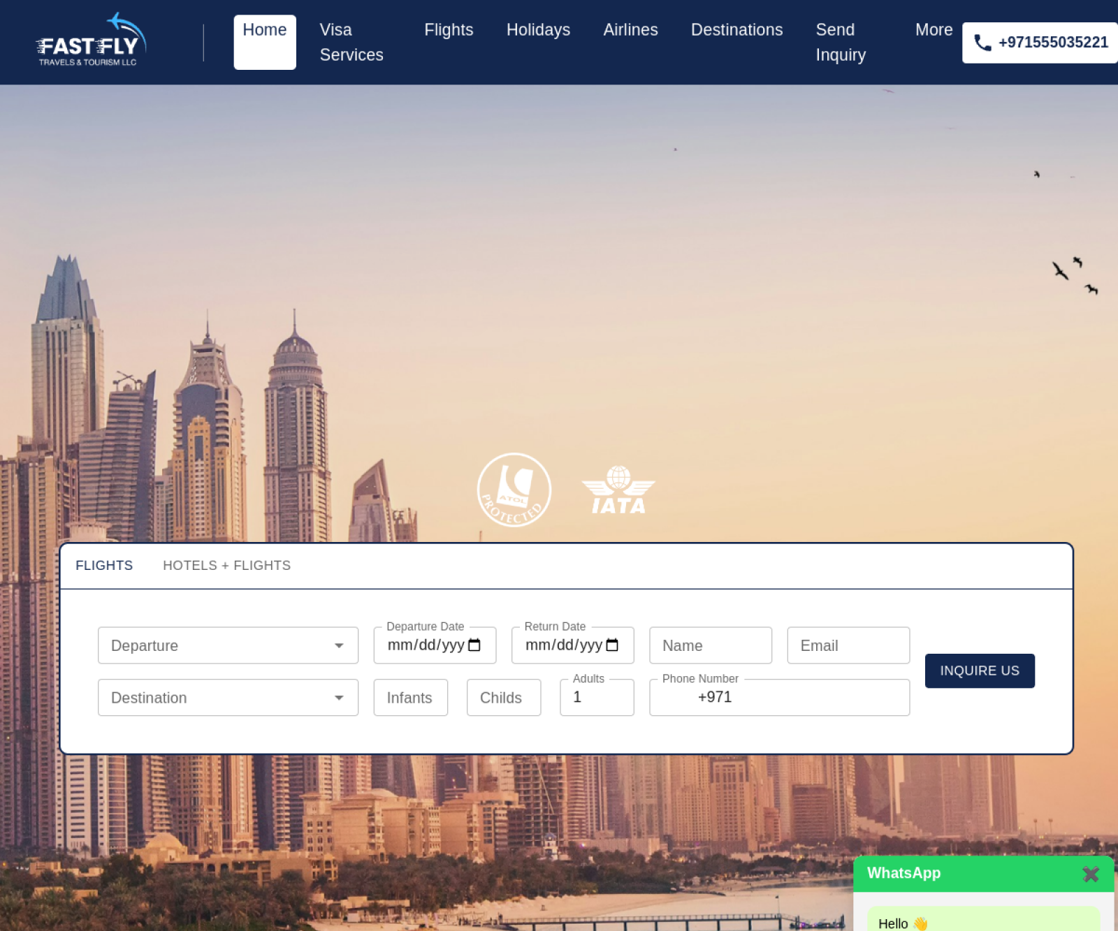 Fast Fly travel website