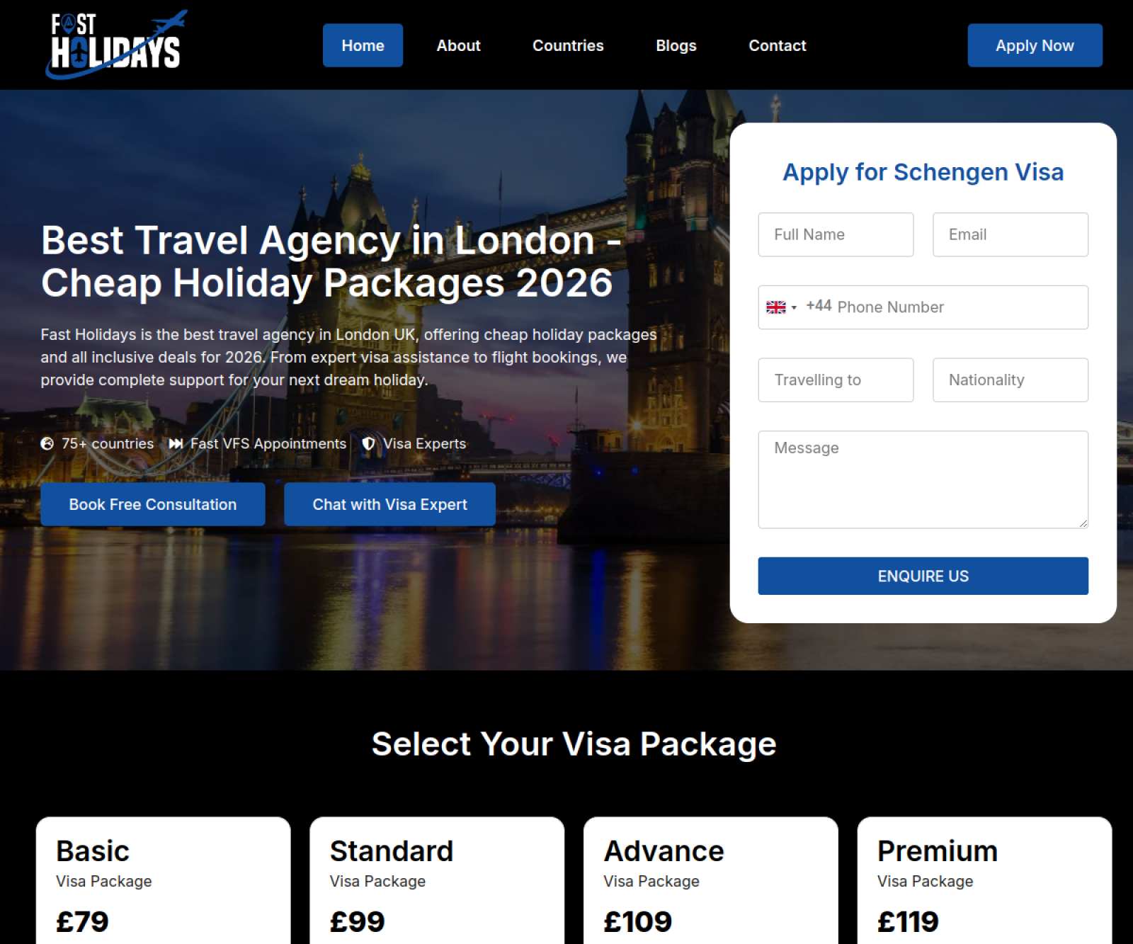 Fast Holidays website