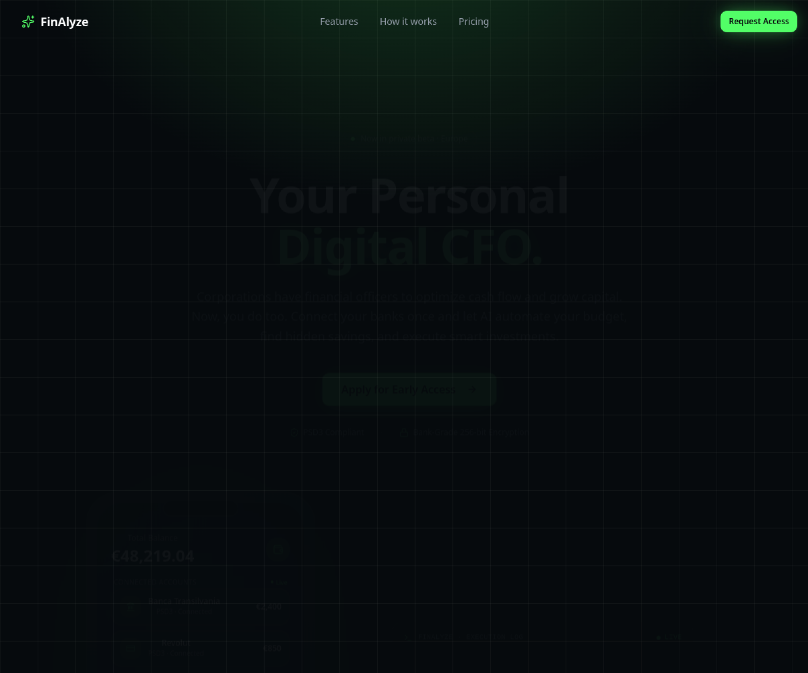 FinAlyze — Fintech Analytics Platform website by Hassuru