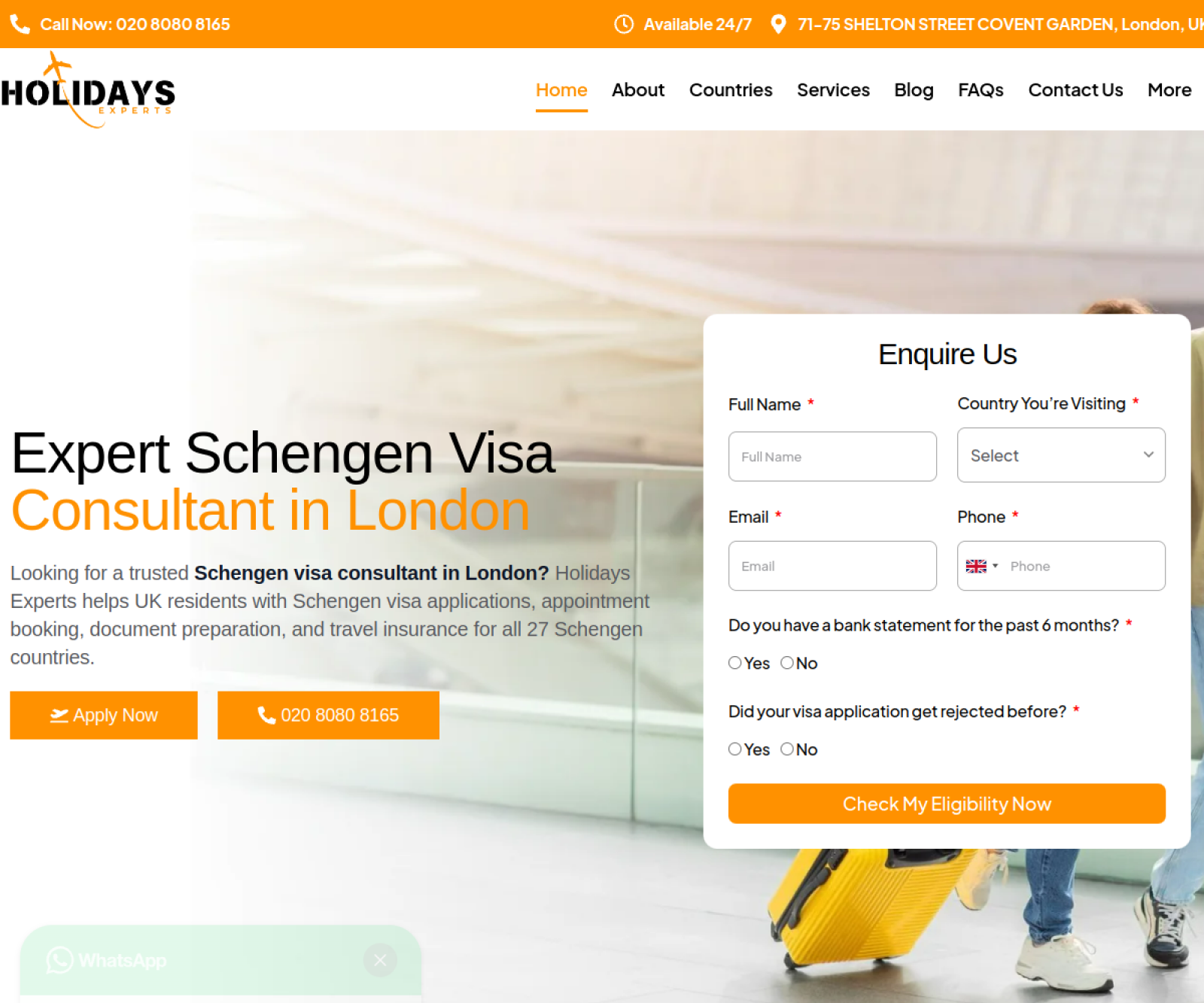 Holidays Experts website