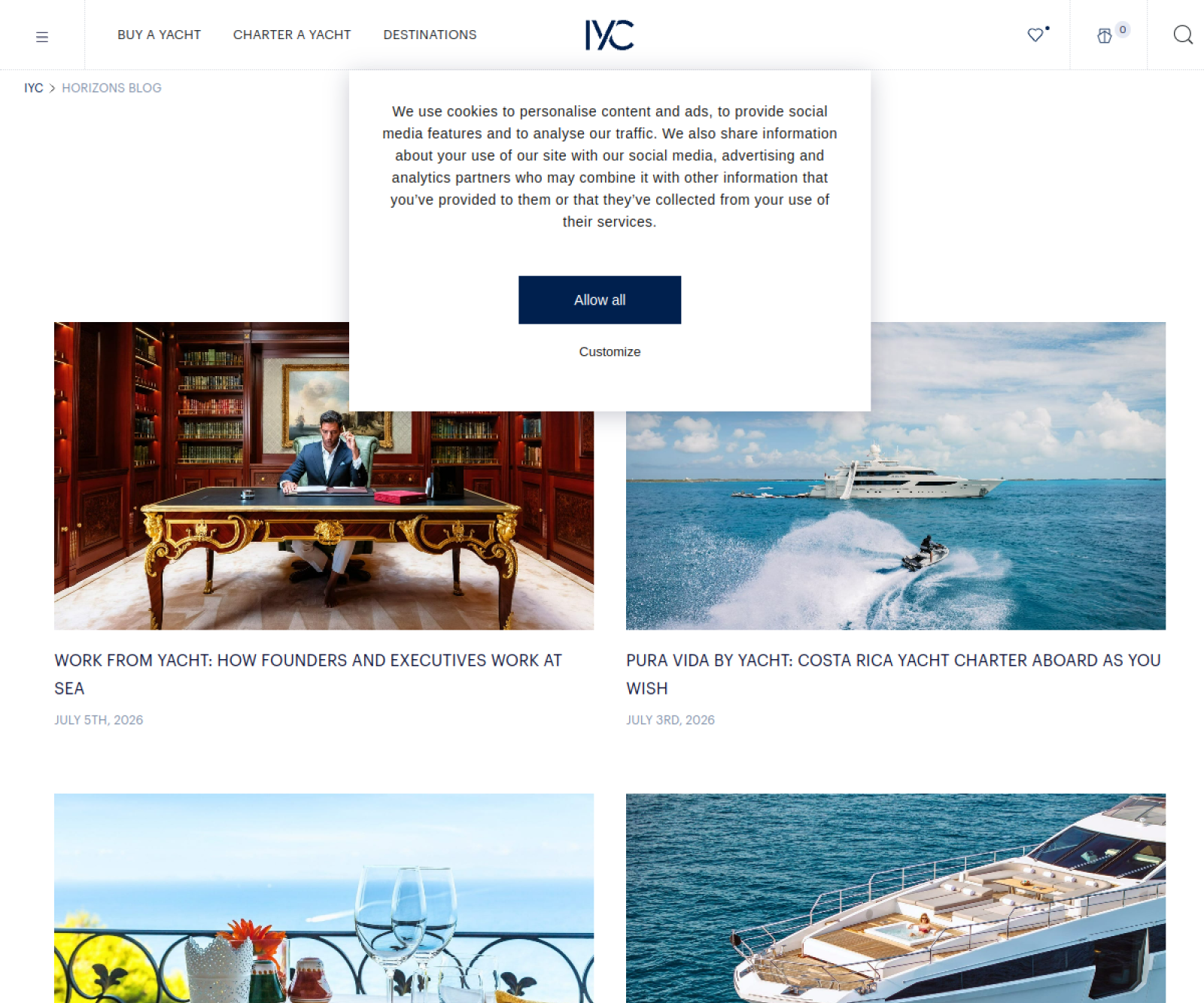 IYC Horizons luxury yacht travel blog