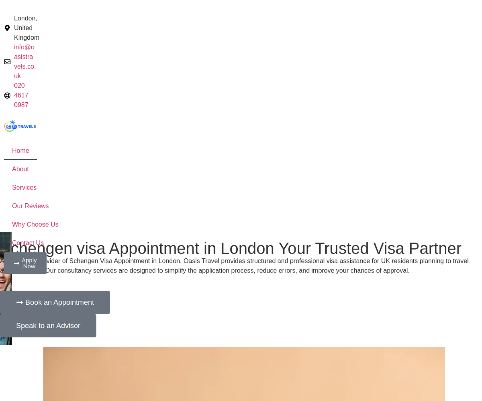 Oasis Travels website