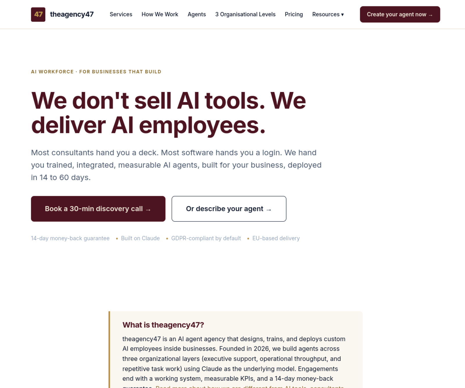 theagency47 AI agent agency website