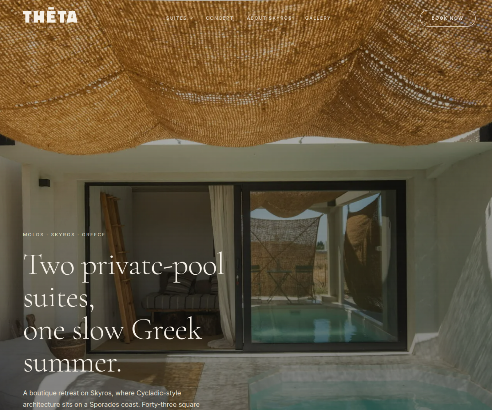 Theta Skyros boutique suites website